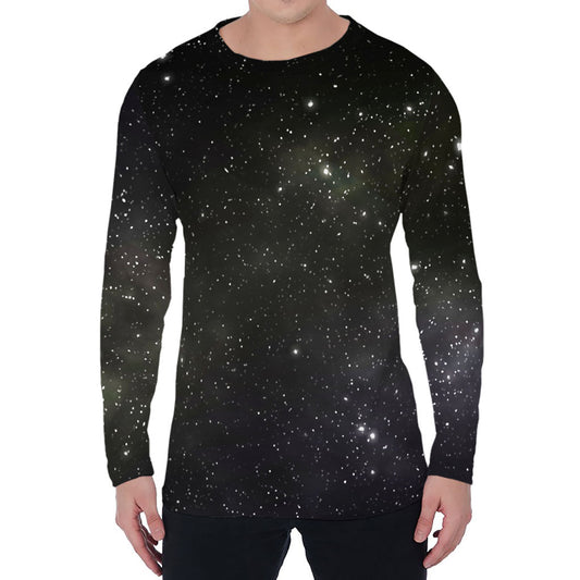 Dark Universe Galaxy Outer Space Print Men's Long Sleeve T-Shirt