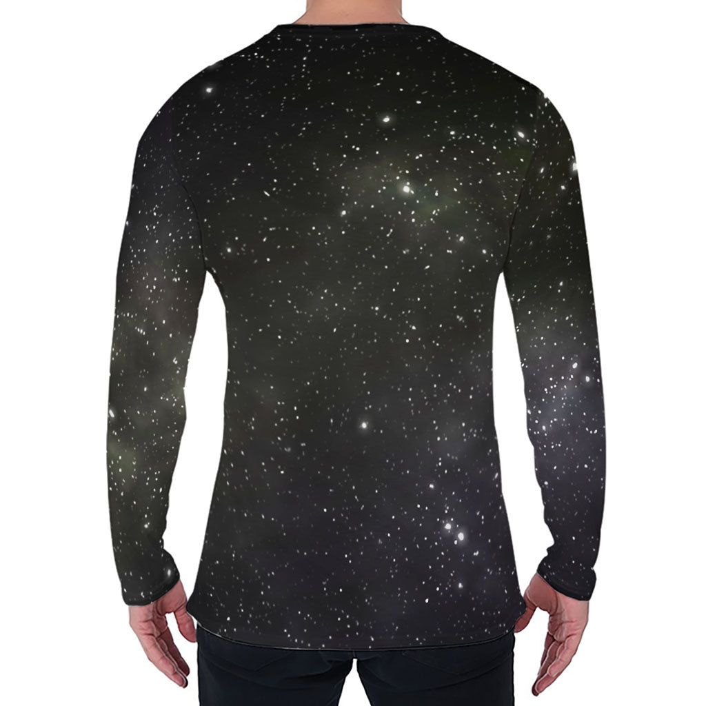 Dark Universe Galaxy Outer Space Print Men's Long Sleeve T-Shirt