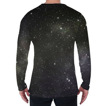 Dark Universe Galaxy Outer Space Print Men's Long Sleeve T-Shirt