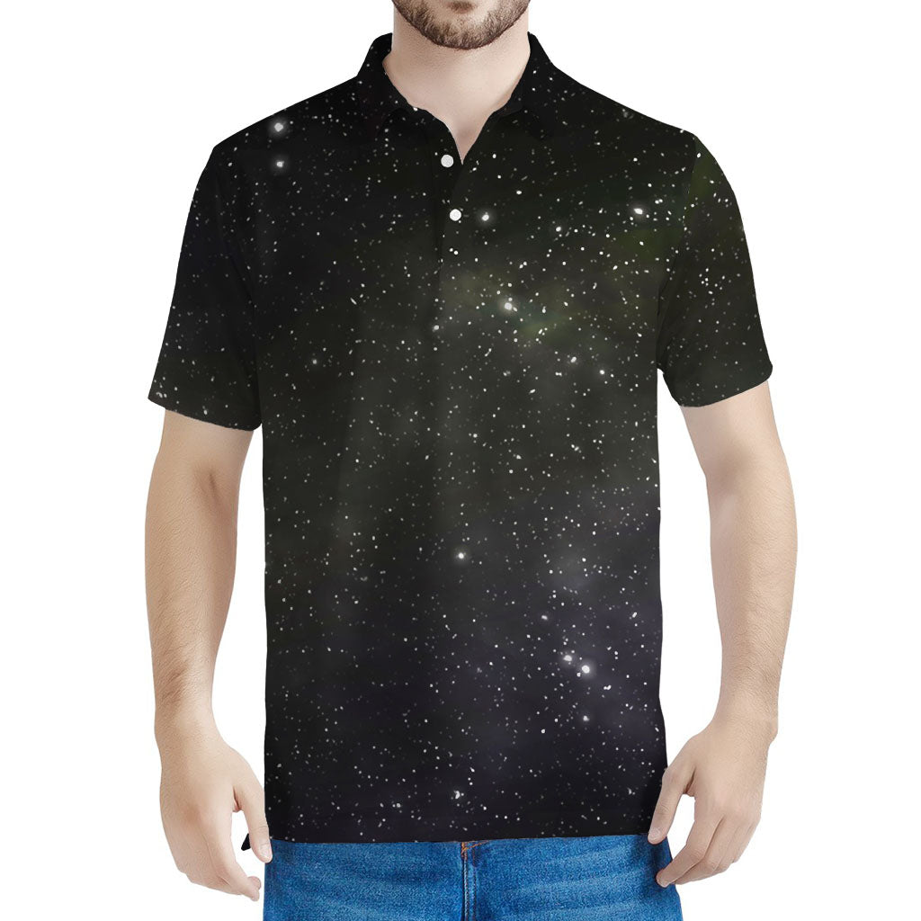 Dark Universe Galaxy Outer Space Print Men's Polo Shirt