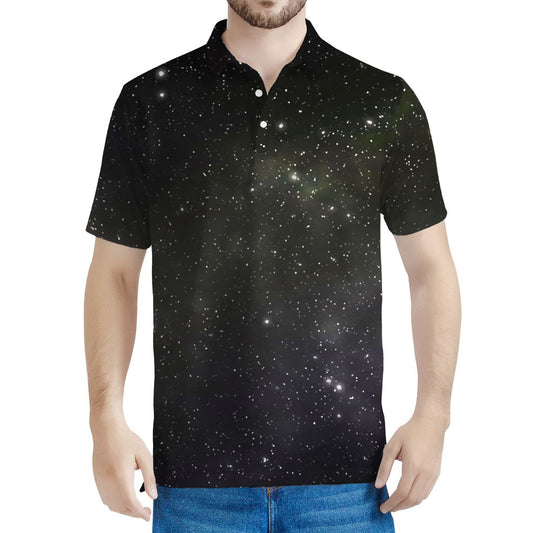 Dark Universe Galaxy Outer Space Print Men's Polo Shirt