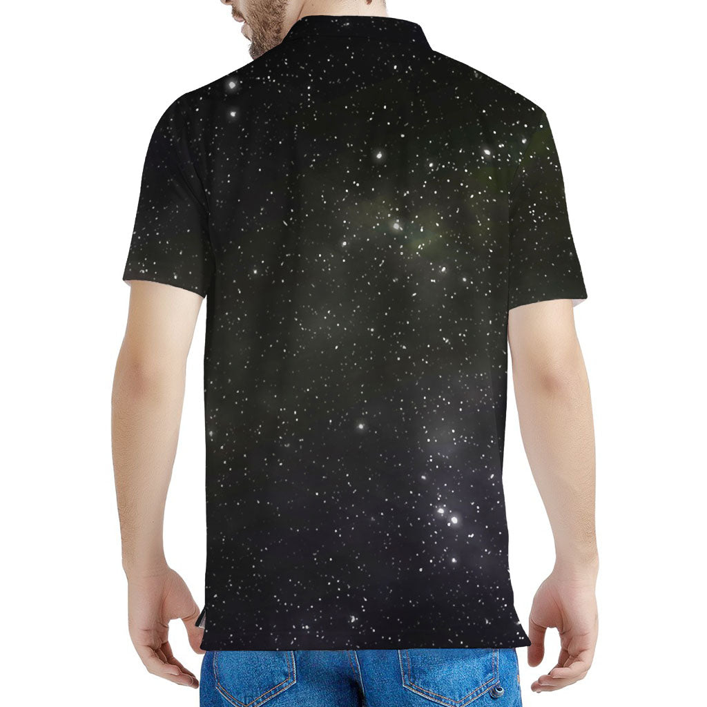 Dark Universe Galaxy Outer Space Print Men's Polo Shirt