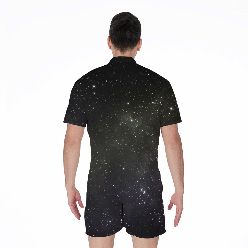 Dark Universe Galaxy Outer Space Print Men's Rompers