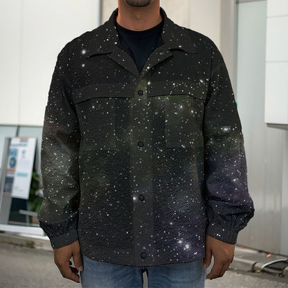 Dark Universe Galaxy Outer Space Print Men's Shirt Jacket