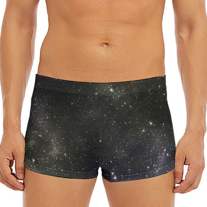 Dark Universe Galaxy Outer Space Print Men's Short Boxer Briefs
