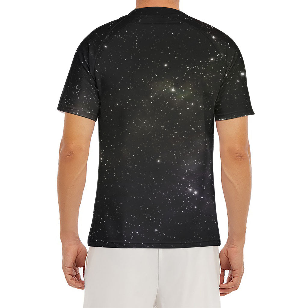 Dark Universe Galaxy Outer Space Print Men's Short Sleeve Rash Guard