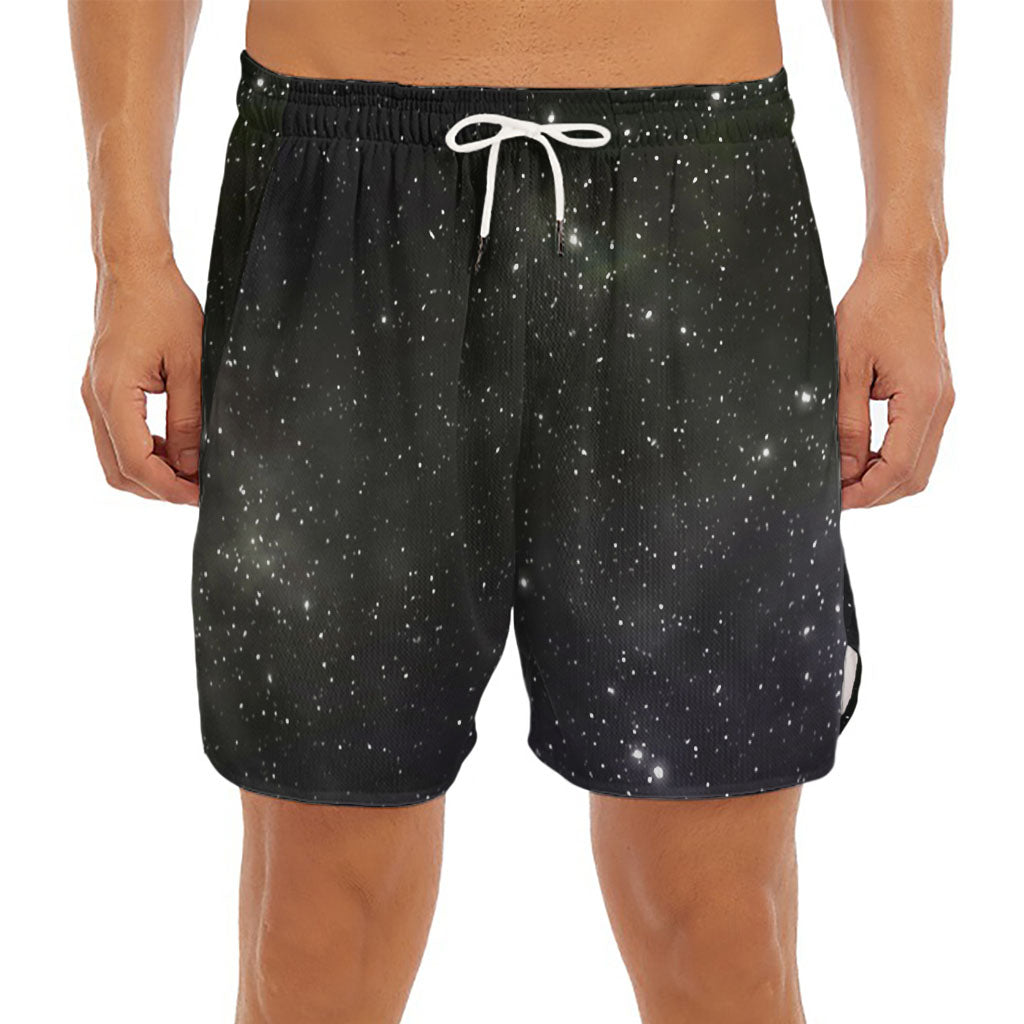 Dark Universe Galaxy Outer Space Print Men's Split Running Shorts