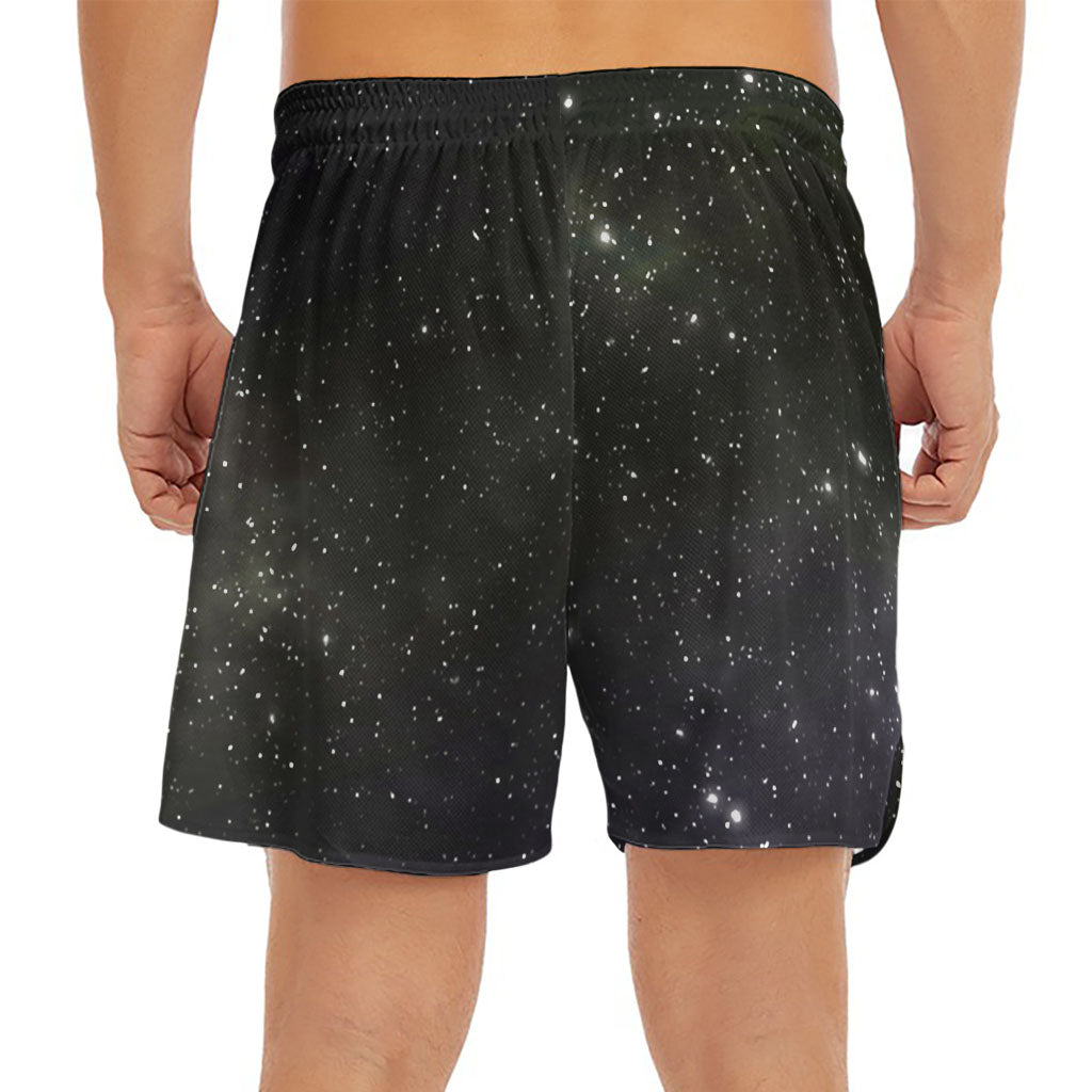 Dark Universe Galaxy Outer Space Print Men's Split Running Shorts