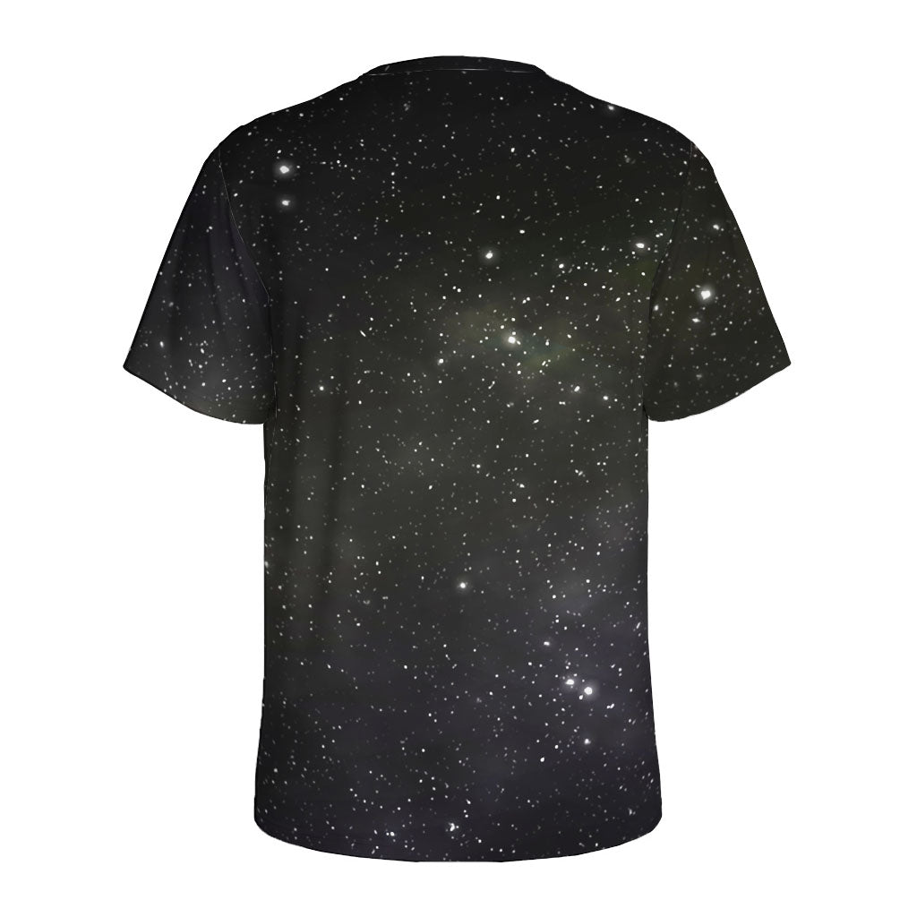 Dark Universe Galaxy Outer Space Print Men's Sports T-Shirt
