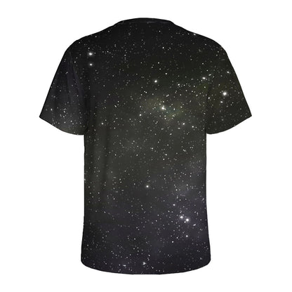 Dark Universe Galaxy Outer Space Print Men's Sports T-Shirt