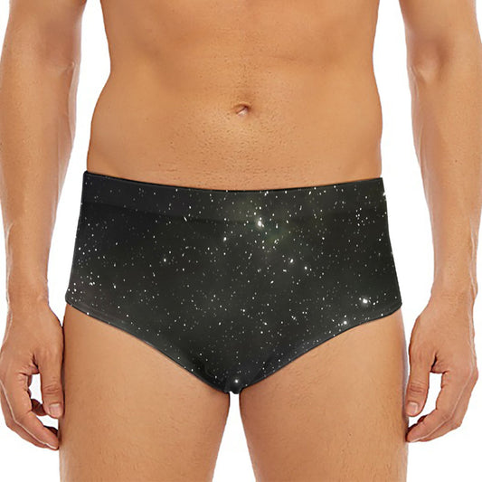 Dark Universe Galaxy Outer Space Print Men's Triangle Swim Briefs