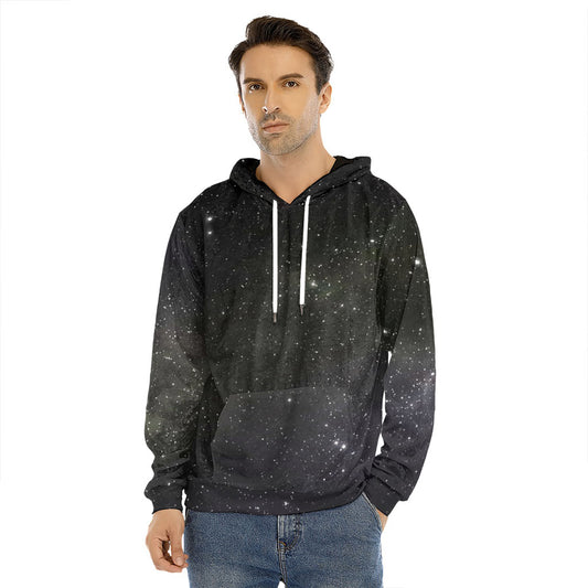Dark Universe Galaxy Outer Space Print Men's Velvet Pullover Hoodie