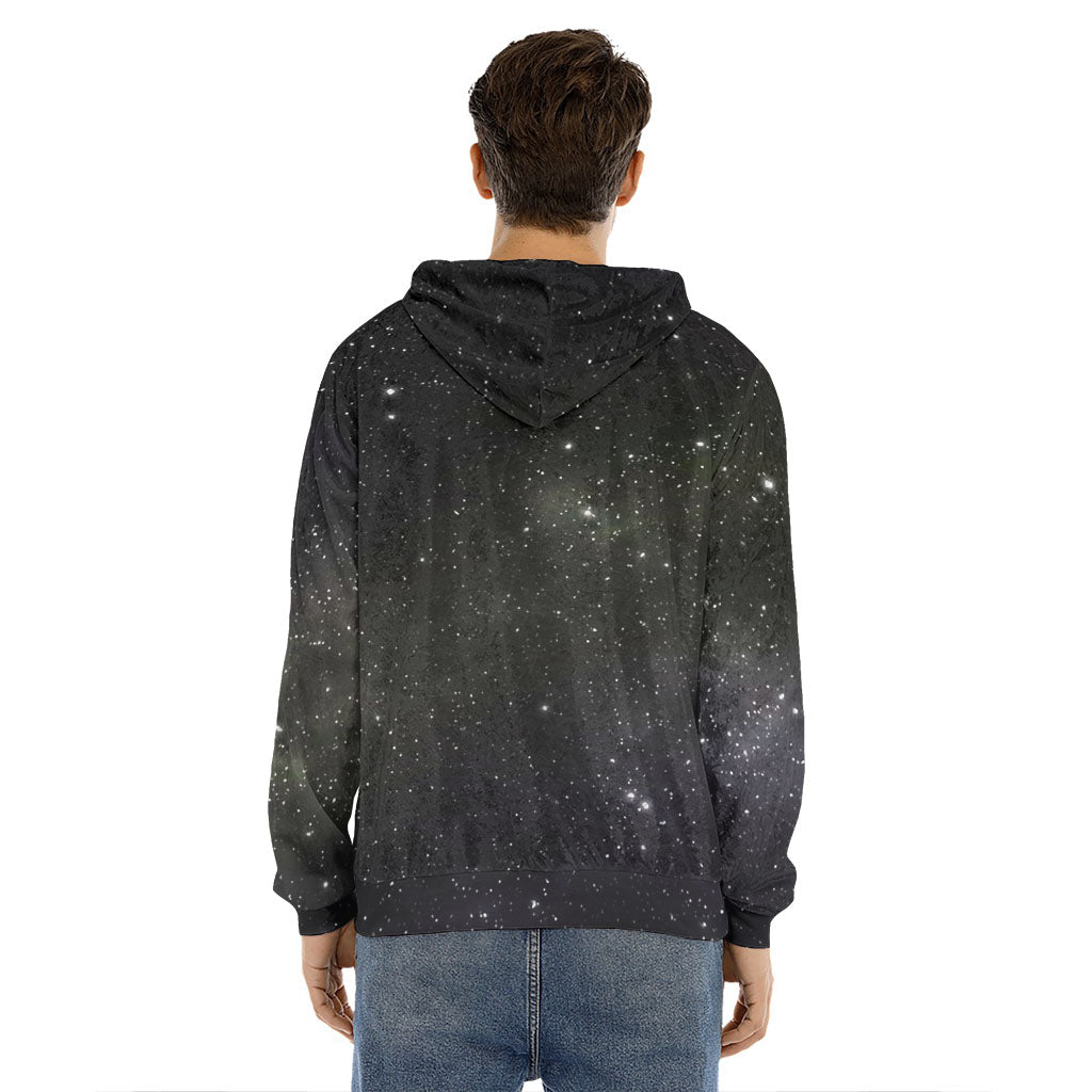 Dark Universe Galaxy Outer Space Print Men's Velvet Pullover Hoodie