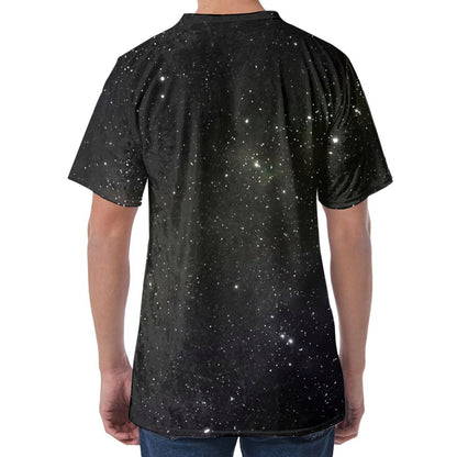 Dark Universe Galaxy Outer Space Print Men's Velvet T-Shirt