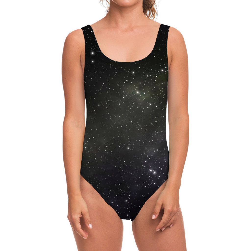 Dark Universe Galaxy Outer Space Print One Piece Swimsuit