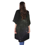 Dark Universe Galaxy Outer Space Print Open Front Beach Cover Up