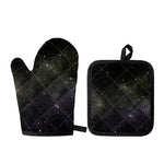 Dark Universe Galaxy Outer Space Print Oven Mitt And Pot Holder Set