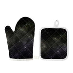 Dark Universe Galaxy Outer Space Print Oven Mitt And Pot Holder Set