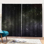 Dark Universe Galaxy Outer Space Print Pencil Pleat Curtains