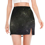 Dark Universe Galaxy Outer Space Print Side Slit Mini Skirt