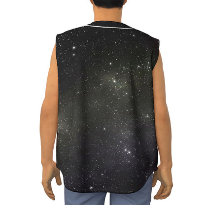 Dark Universe Galaxy Outer Space Print Sleeveless Baseball Jersey
