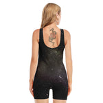 Dark Universe Galaxy Outer Space Print Sleeveless One Piece Swimsuit
