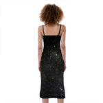 Dark Universe Galaxy Outer Space Print Slim Fit Midi Cami Dress