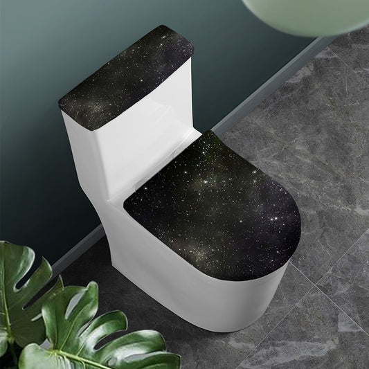 Dark Universe Galaxy Outer Space Print Toilet Lid And Tank Cover Set