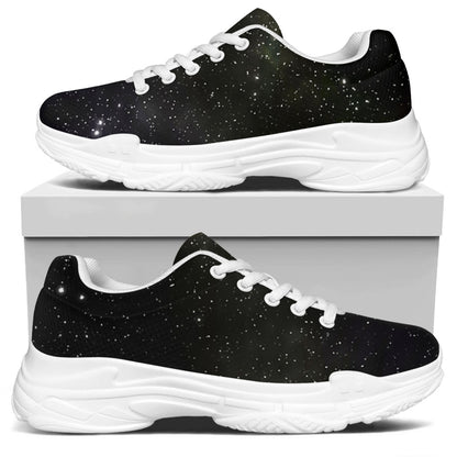 Dark Universe Galaxy Outer Space Print White Chunky Shoes