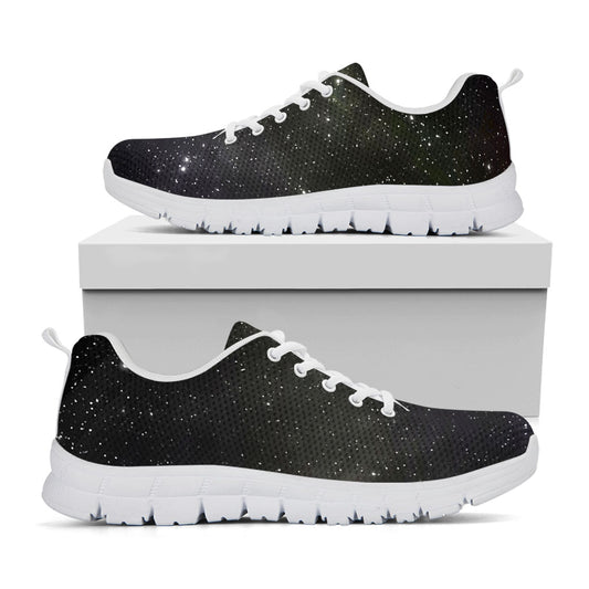 Dark Universe Galaxy Outer Space Print White Running Shoes