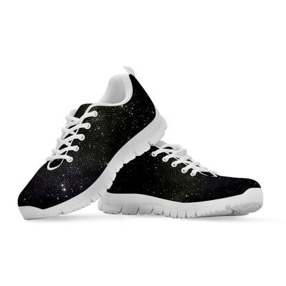 Dark Universe Galaxy Outer Space Print White Running Shoes