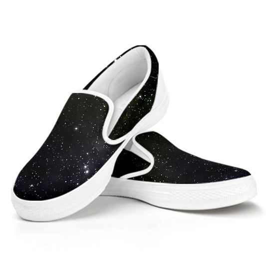 Dark Universe Galaxy Outer Space Print White Slip On Sneakers