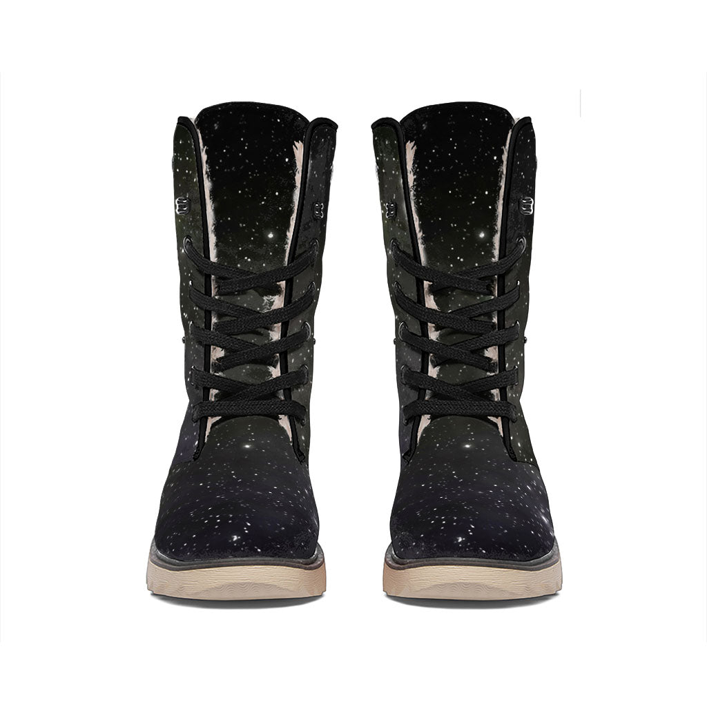 Dark Universe Galaxy Outer Space Print Winter Boots