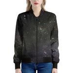 Dark Universe Galaxy Outer Space Print Women's Bomber Jacket