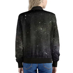 Dark Universe Galaxy Outer Space Print Women's Bomber Jacket