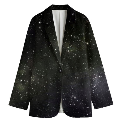 Dark Universe Galaxy Outer Space Print Women's Cotton Blazer
