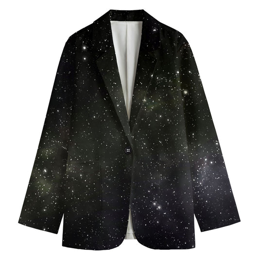 Dark Universe Galaxy Outer Space Print Women's Cotton Blazer