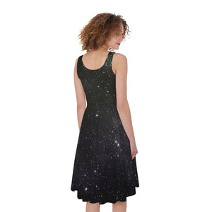 Dark Universe Galaxy Outer Space Print Women's Sleeveless Dress