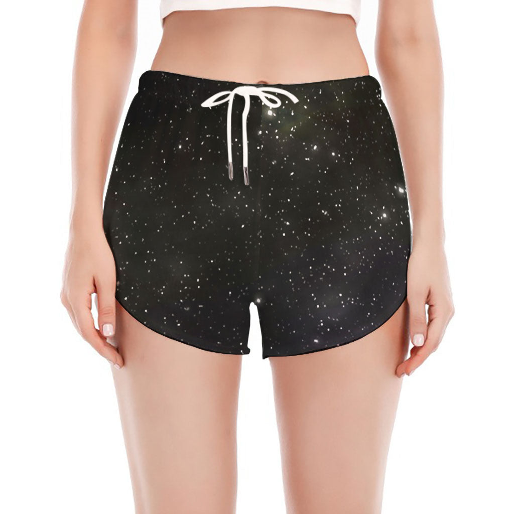 Dark Universe Galaxy Outer Space Print Women's Split Running Shorts