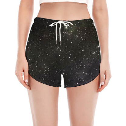 Dark Universe Galaxy Outer Space Print Women's Split Running Shorts