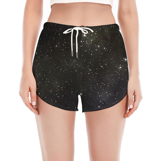 Dark Universe Galaxy Outer Space Print Women's Split Running Shorts