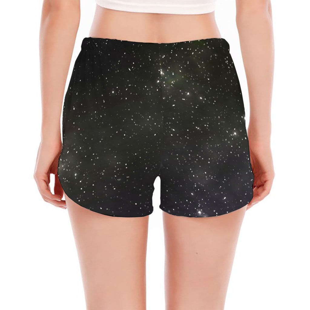 Dark Universe Galaxy Outer Space Print Women's Split Running Shorts