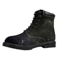 Dark Universe Galaxy Outer Space Print Padded Collar Lace Up Boots