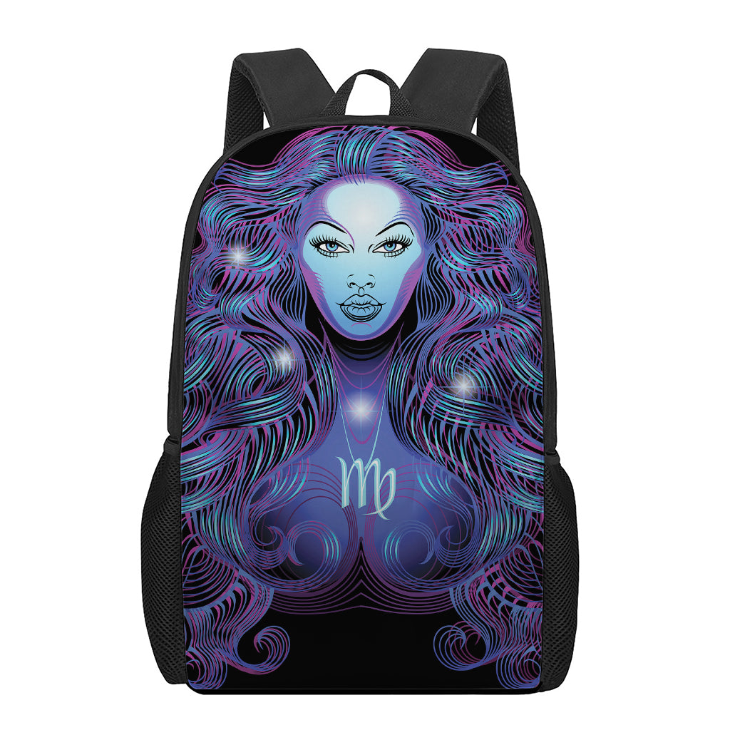 Dark Virgo Zodiac Sign Print 17 Inch Backpack