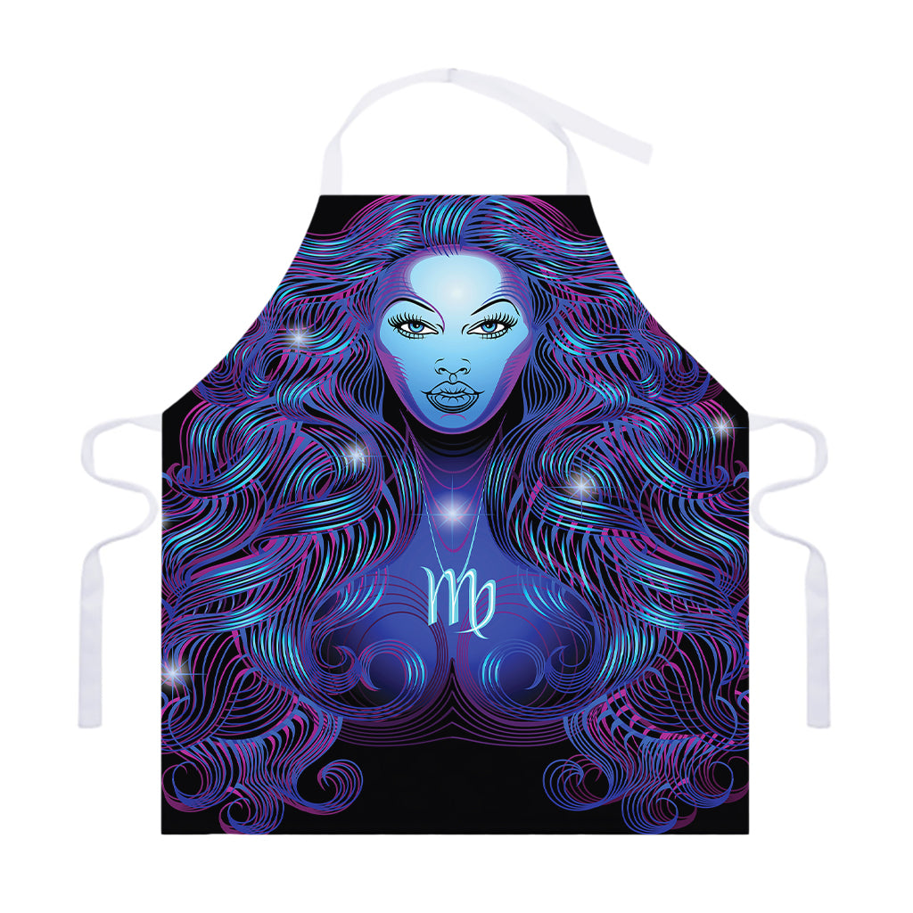 Dark Virgo Zodiac Sign Print Adjustable Apron