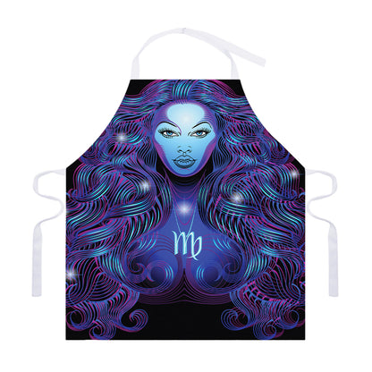 Dark Virgo Zodiac Sign Print Adjustable Apron