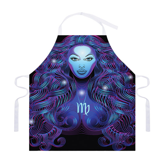 Dark Virgo Zodiac Sign Print Adjustable Apron