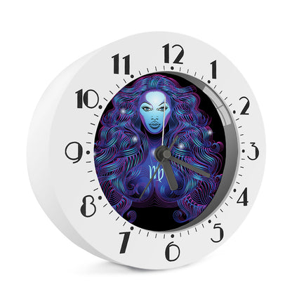 Dark Virgo Zodiac Sign Print Alarm Clock