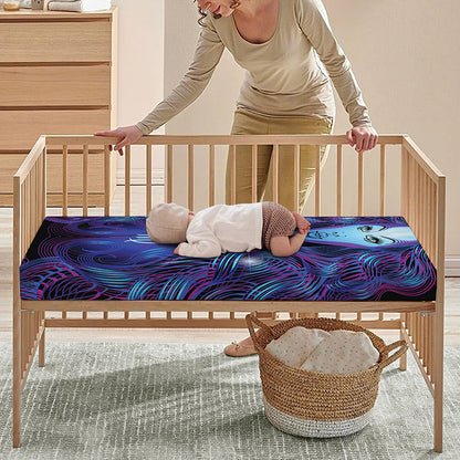 Dark Virgo Zodiac Sign Print Baby Crib Sheet