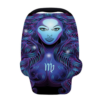 Dark Virgo Zodiac Sign Print Baby Seat Cover